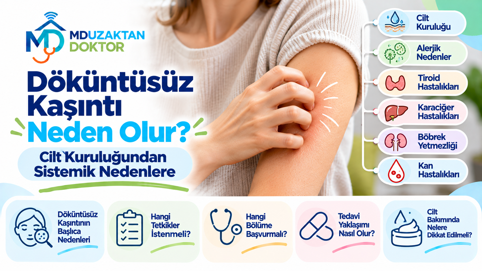 Döküntüsüz Kaşıntı Neden Olur? Cilt Kuruluğundan Sistemik Nedenlere