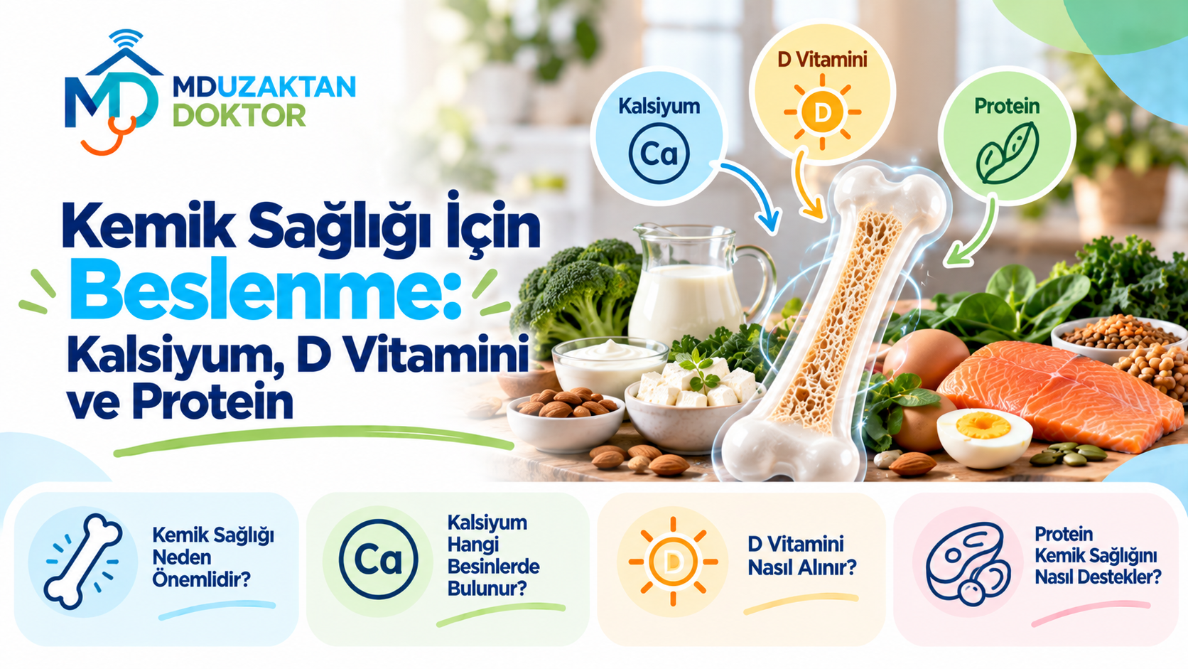 Kemik Sağlığı İçin Beslenme: Kalsiyum, D Vitamini ve Protein